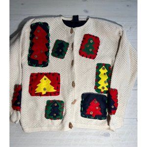 Vintage Eagle’s Eye Christmas Cardigan size L
